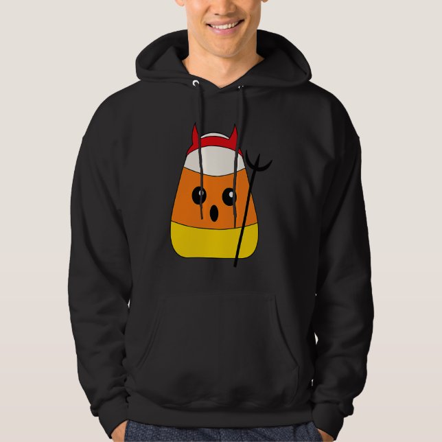 Devil Candy Corn Costume Halloween Puns Are So Cor Hoodie (Vorderseite)