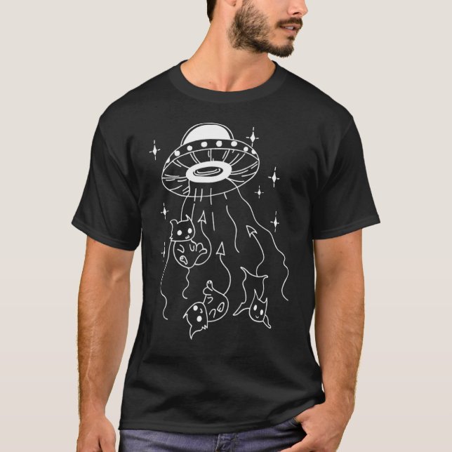Devil Cats Alien Sarcastic Kitten Niedlich Black C T-Shirt (Vorderseite)