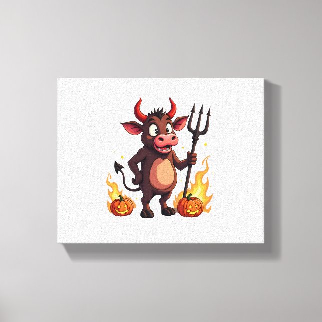 Devil Cow Mischief Leinwanddruck (Vorderseite)