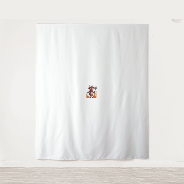 Devil Cow Mischief Wandteppich (Vorderseite)