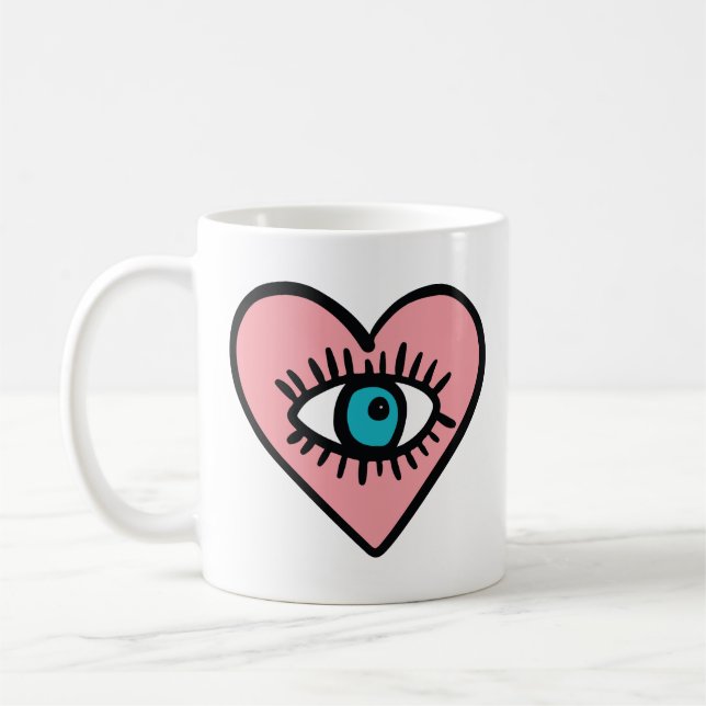 Devil eye in heart  kaffeetasse (Links)