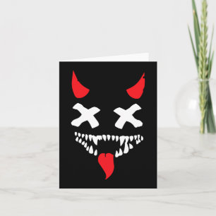 Devil Face Lazy Halloween Kostüm Beängstigende Cre Karte