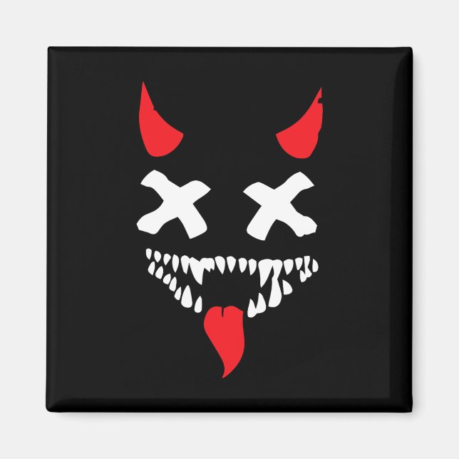 Devil Face Lazy Halloween Kostüm Beängstigende Cre Magnet (Vorne)