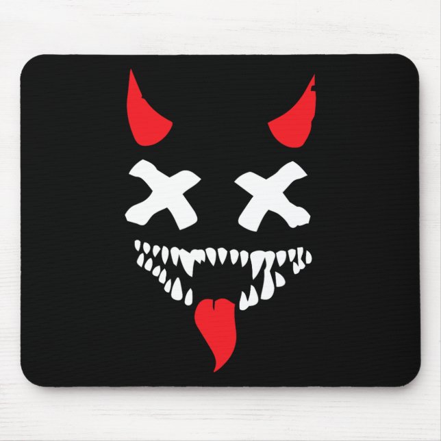 Devil Face Lazy Halloween Kostüm Beängstigende Cre Mousepad (Vorne)
