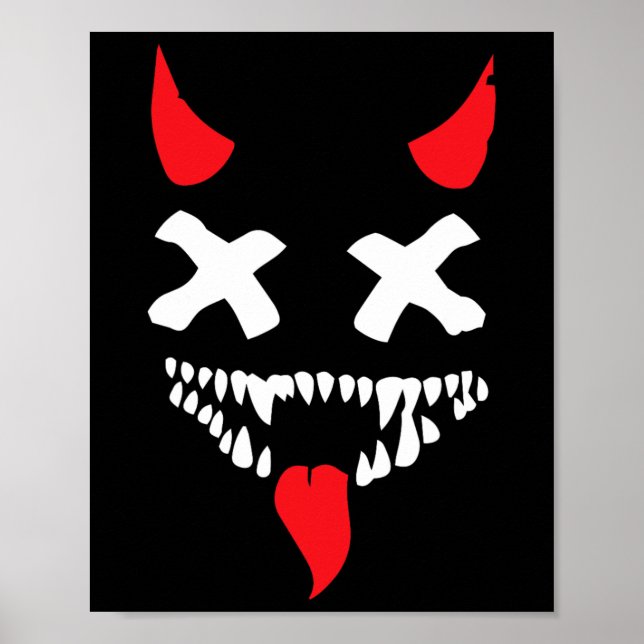 Devil Face Lazy Halloween Kostüm Beängstigende Cre Poster (Vorne)
