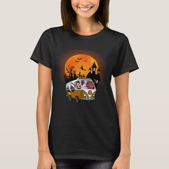 Devil Ghost Skeleton Dracula Grim Sensenmann Hallo T-Shirt (Vorderseite)