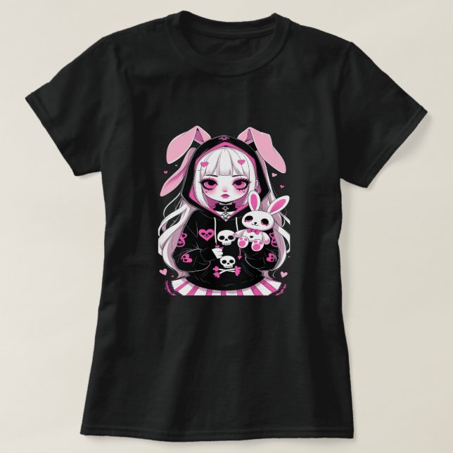 Devil Girl Halloween T - Shirt - Spooky Niedliches (Design vorne)