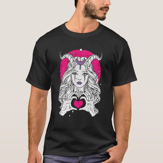 Devil Girl Lazy Halloween Kostüm Hexenkraft Wicc T-Shirt (Vorderseite)