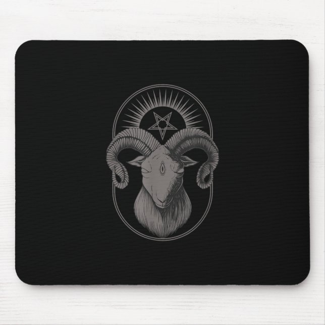 Devil Goat Pentagram Baphomet Satan Occult Satan Mousepad (Vorne)