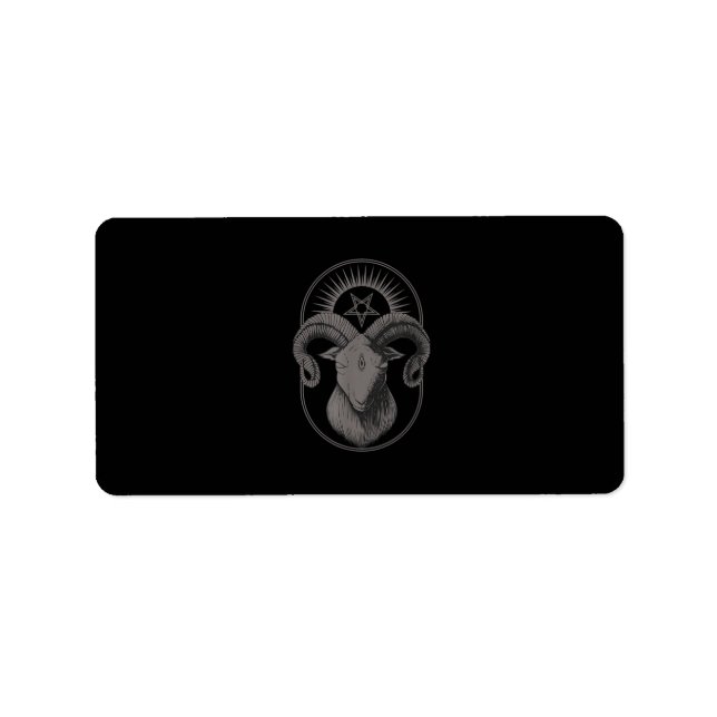 Devil Goat Pentagram Baphomet Satan Occult Satanic Adressaufkleber (Vorne)