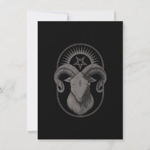 Devil Goat Pentagram Baphomet Satan Occult Satanic Einladung