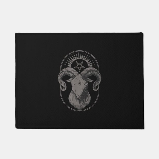 Devil Goat Pentagram Baphomet Satan Occult Satanic Fußmatte (Vorderseite)