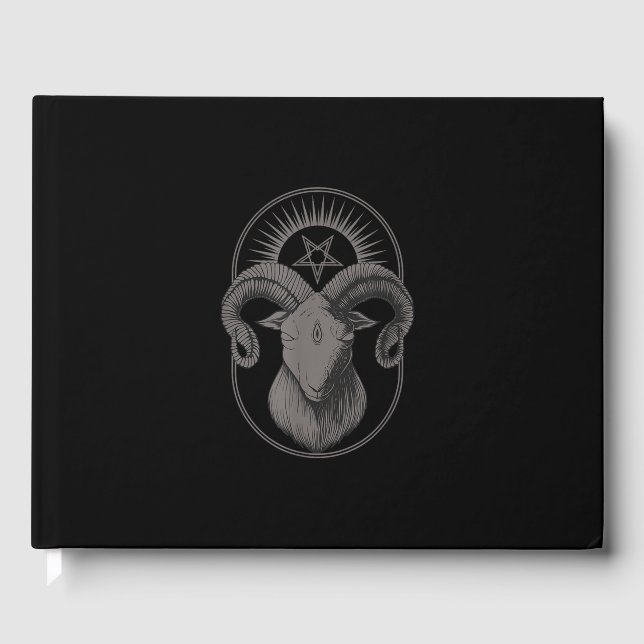 Devil Goat Pentagram Baphomet Satan Occult Satanic Gästebuch (Vorderseite)