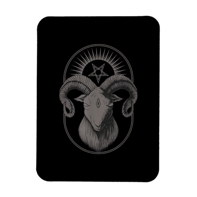 Devil Goat Pentagram Baphomet Satan Occult Satanic Magnet (Vertikal)