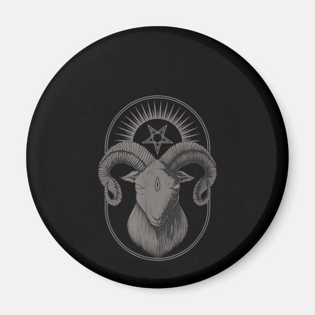 Devil Goat Pentagram Baphomet Satan Occult Satanic Magnet (Vorne)