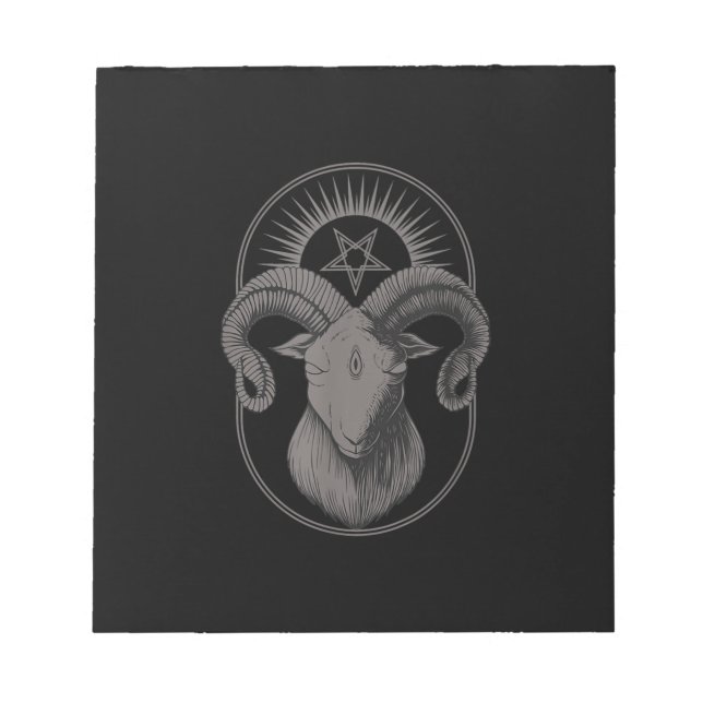 Devil Goat Pentagram Baphomet Satan Occult Satanic Notizblock (Vorderseite)