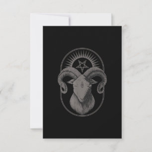 Devil Goat Pentagram Baphomet Satan Occult Satanic RSVP Karte
