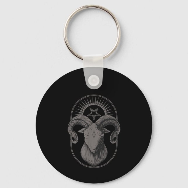 Devil Goat Pentagram Baphomet Satan Occult Satanic Schlüsselanhänger (Vorderseite)