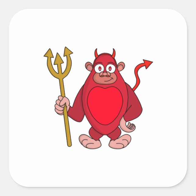 Devil Gorilla Quadratischer Aufkleber (Vorderseite)