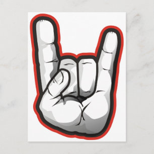 Devil Horns Hand Gesture Postkarte