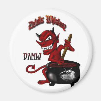 Devil LARGE w-Sensenmann LOGO - BUTTON Magnet