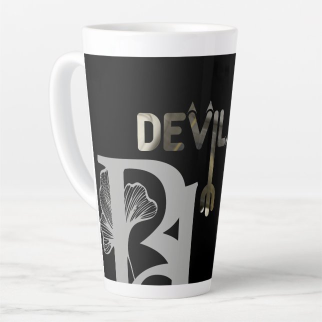 DEVIL Latte Tasse Abstrakte Innendekoration Schwar (Linke Ecke)