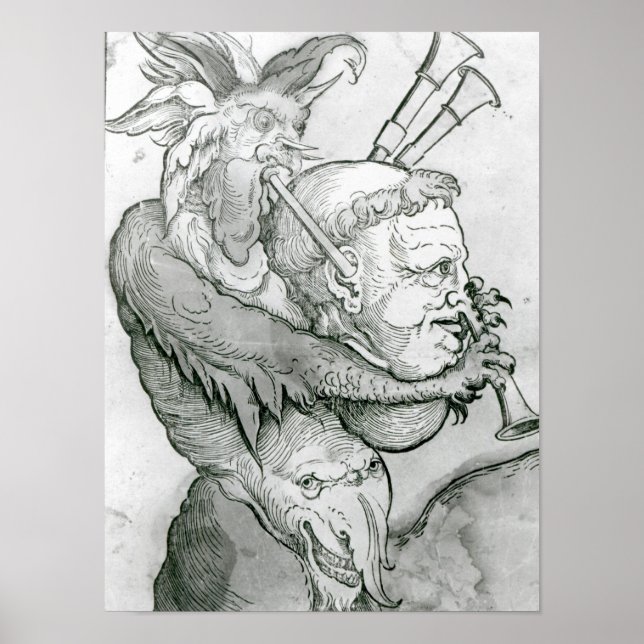 Devil Playing Man's Head als Saxophon, 1144 Poster (Vorne)