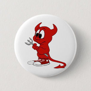 Devil Red Demon Cartoon Satan Evil Hell Heat Button
