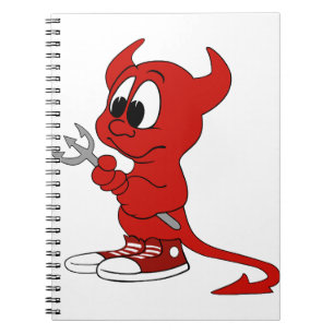 Devil Red Demon Cartoon Satan Evil Hell Heat Notizblock