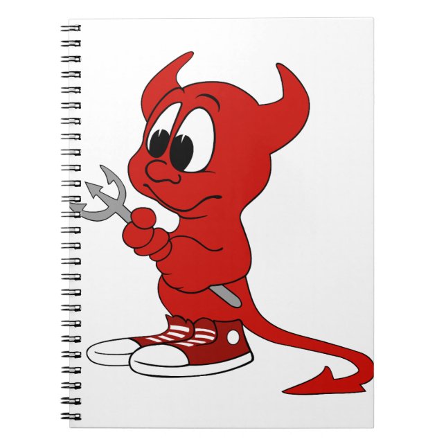 Devil Red Demon Cartoon Satan Evil Hell Heat Notizblock (Vorderseite)