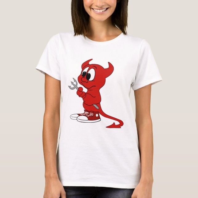 Devil Red Demon Cartoon Satan Evil Hell Heat T-Shirt (Vorderseite)