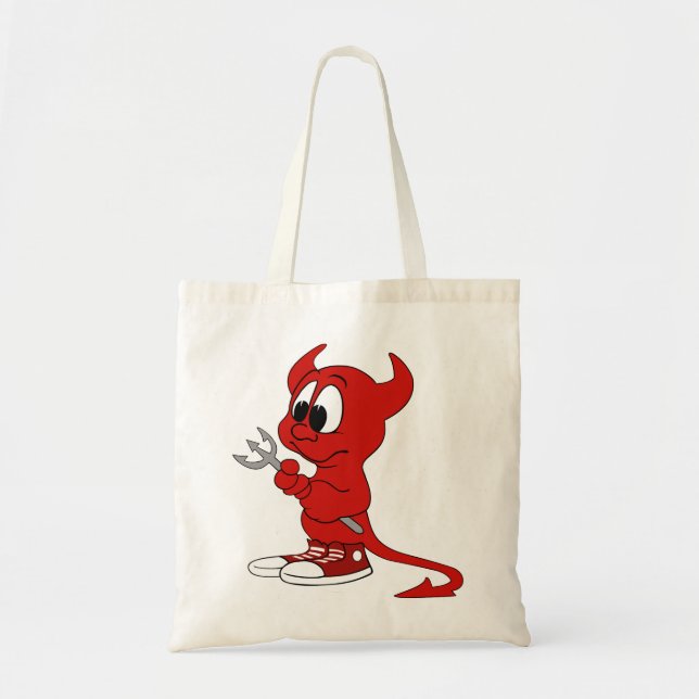 Devil Red Demon Cartoon Satan Evil Hell Heat Tragetasche (Vorne)