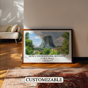 Devil’s Tower National Monument Wyoming, Aquarell Poster
