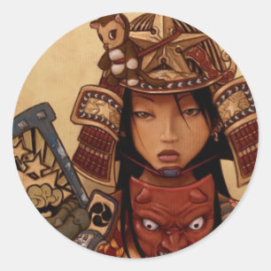 Devil Samurai Girl Sticker