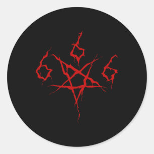 Devil Satan Satanic 666 Pentagram Occult Horror Ha Runder Aufkleber