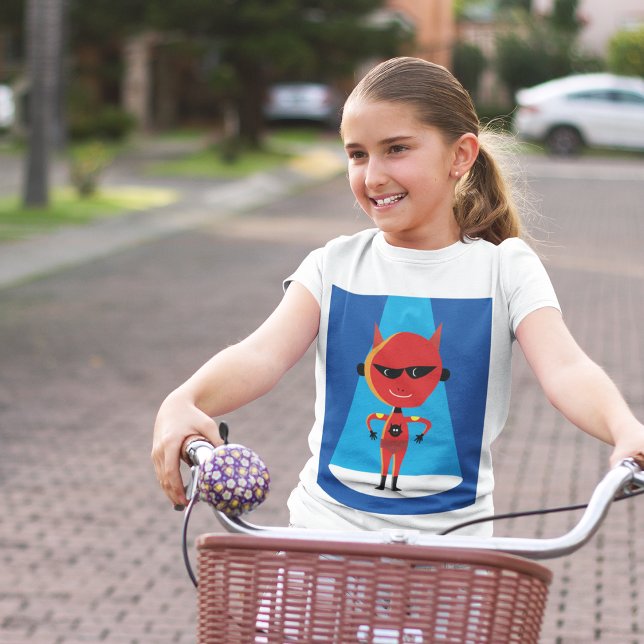 Devil Superhero Character Bold Red and Blue T-Shirt (Von Creator hochgeladen)