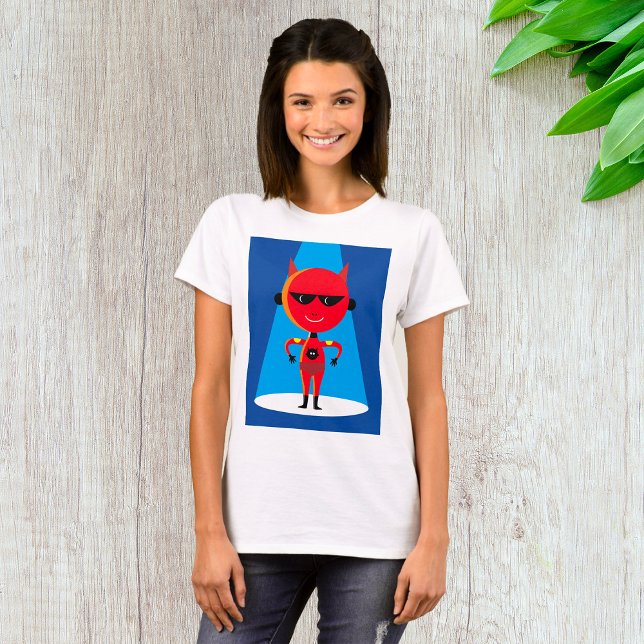 Devil Superhero Character Bold Red and Blue T-Shirt (Von Creator hochgeladen)