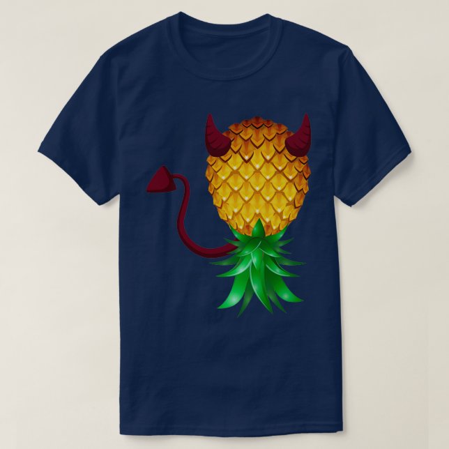 Devil Swinger Upside Down Ananas T-Shirt (Design vorne)