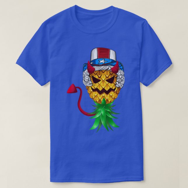 Devil Uncle Sam Hat Upside Down Ananas 4. J T-Shirt (Design vorne)