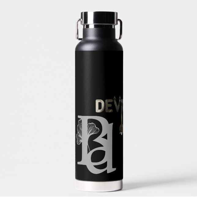 DEVIL Water Flasche Trend Abstrakt Schwarz-weiß Go (Vorne)