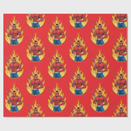 Devil with trident geschenkpapier
