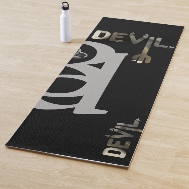 DEVIL Yoga Mat Abstrakte Kunst Schwarz-weißes Gold Yogamatte (Beispiel)