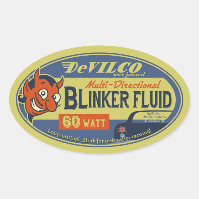 DeVilCo Blinker Fluid Ovaler Aufkleber (Vorderseite)