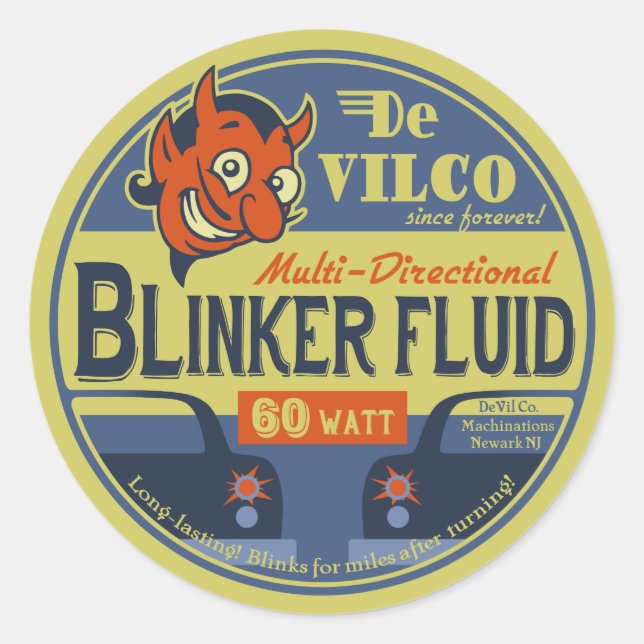 DeVilCo Blinkerflüssigkeit Runder Aufkleber (Vorderseite)