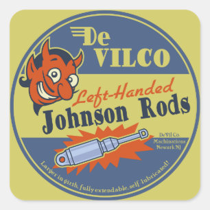 DeVILCO Linkshänder-Johnsons Quadratischer Aufkleber