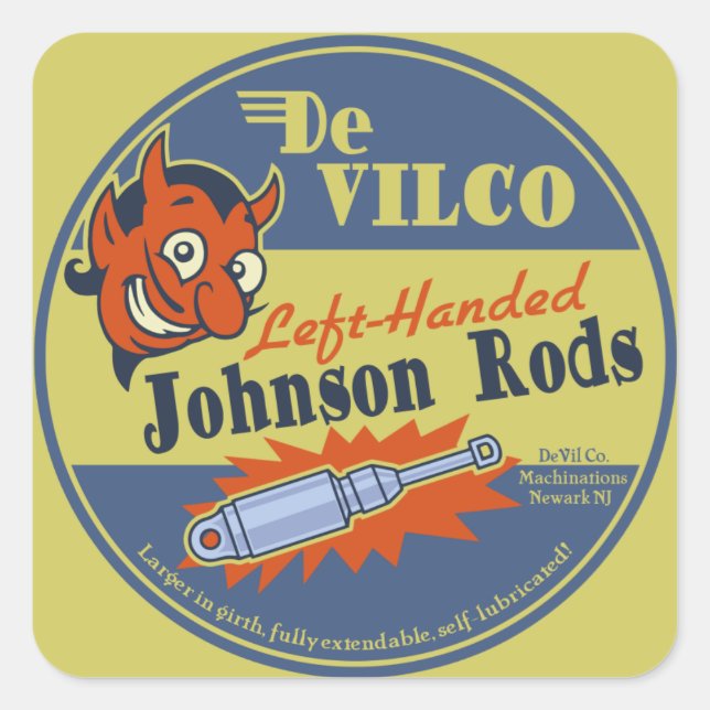 DeVILCO Linkshänder-Johnsons Quadratischer Aufkleber (Vorderseite)