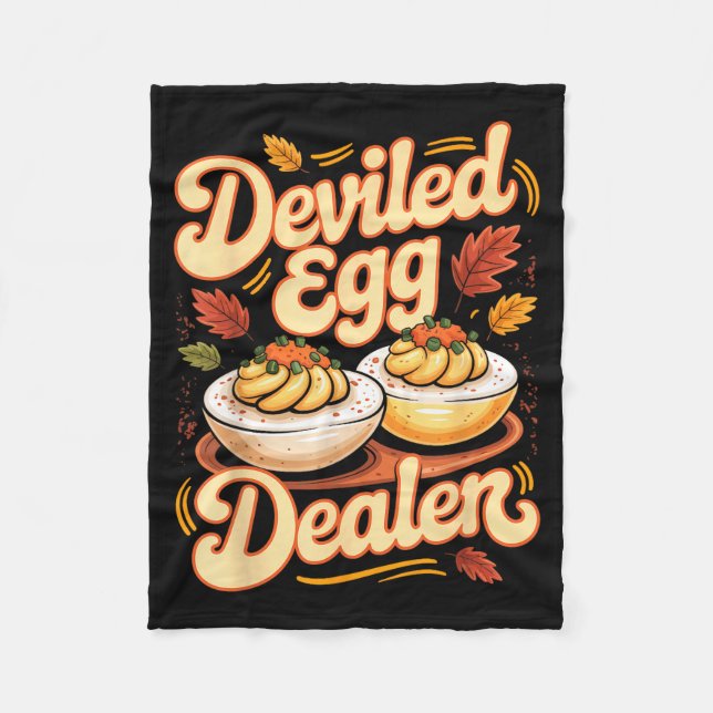 Deviled Egg Er Funny Retro Thanksgiving Food Quote Fleecedecke (Vorderseite)