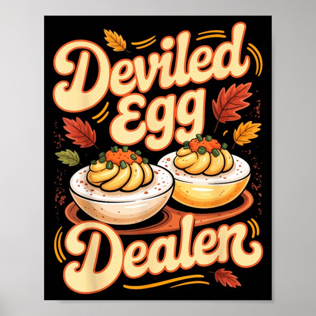 Deviled Egg Er Funny Retro Thanksgiving Food Quote Poster (Vorne)