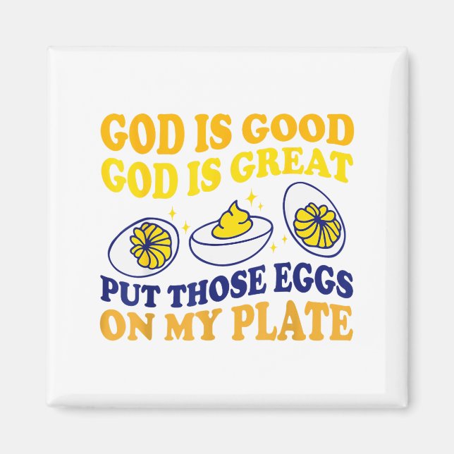 Deviled Egg Lover Funny Foodie Humor Apparel Uni-a Magnet (Vorne)