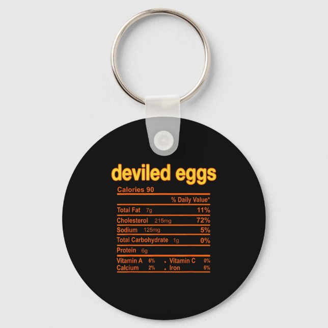 Deviled Egg Nutrition Facts Funny Thanksgiving Chr Schlüsselanhänger (Vorderseite)
